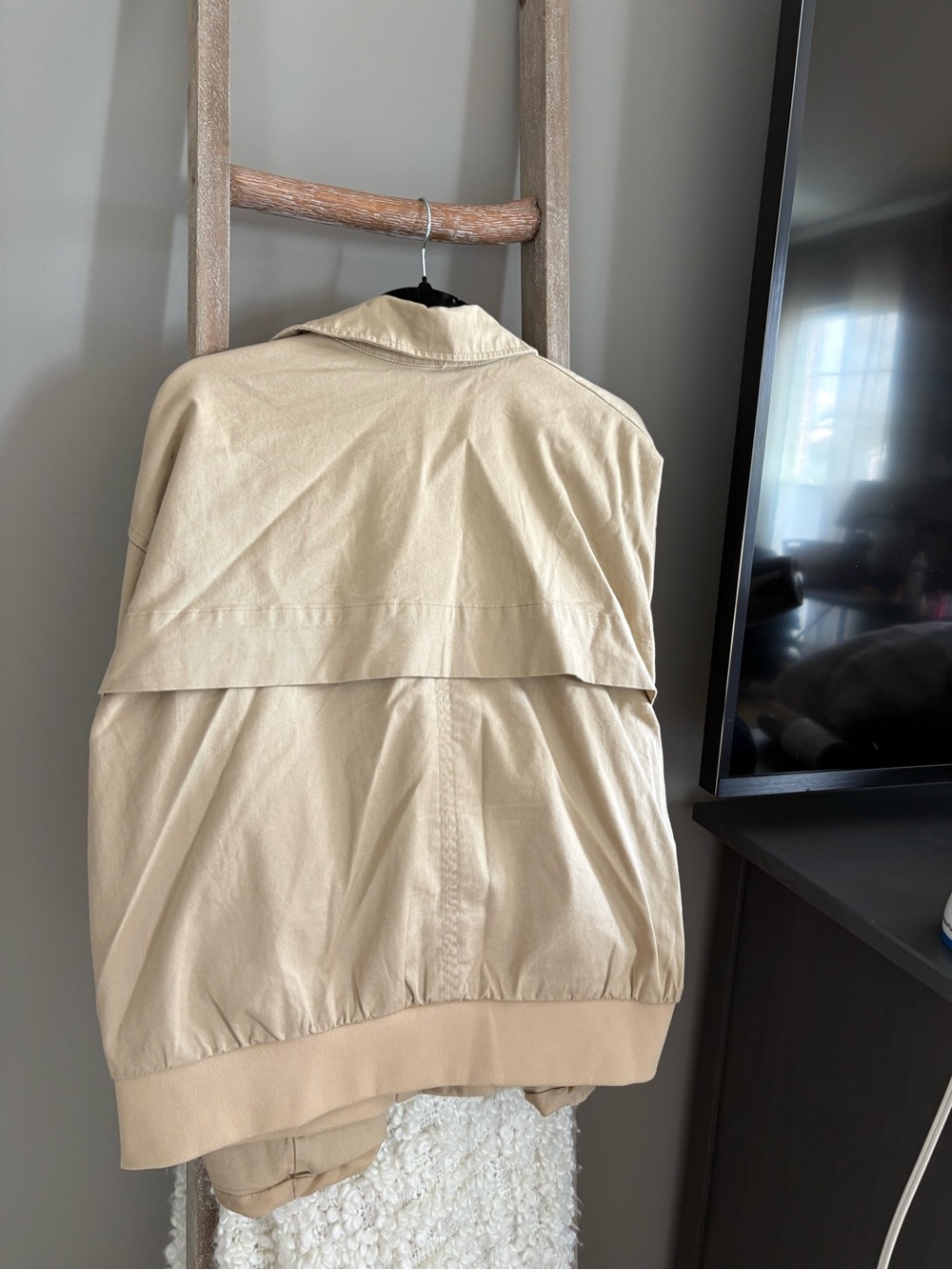 Beige Double-Breasted Womens Jacket - Picture 4 of 4